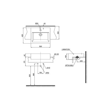 Lt647Cs#Xw Lavabo Bán Âm Bàn