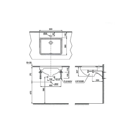 Lw1535V#Xw Tl516Gv Lavabo Âm Bàn