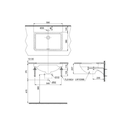 Lw1536V#Xw Tl516Gv Lavabo Âm Bàn