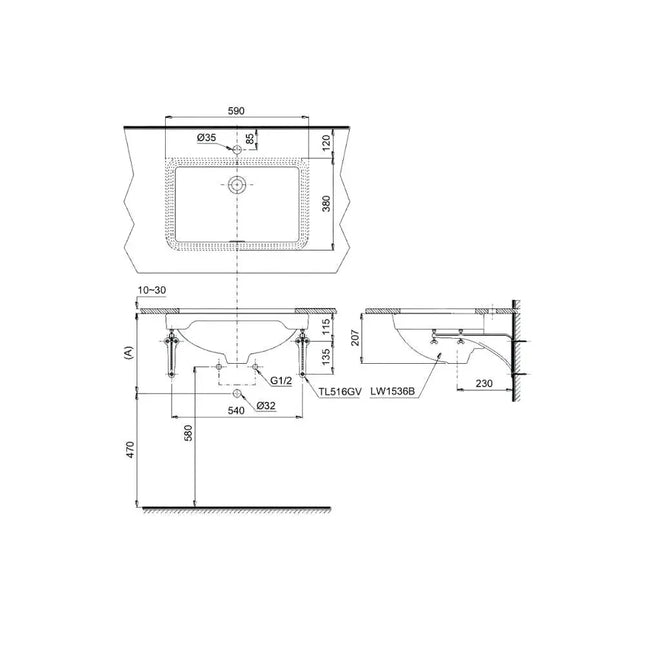 Lw1536V#Xw Tl516Gv Lavabo Âm Bàn