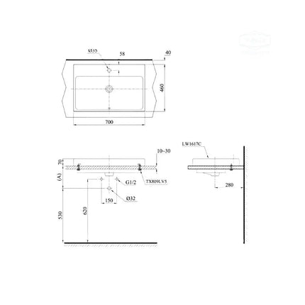 Lw1617C#W Lavabo Đặt Trên Bàn