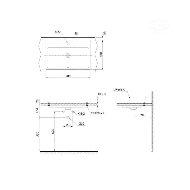 Lw1617C#W Lavabo Đặt Trên Bàn