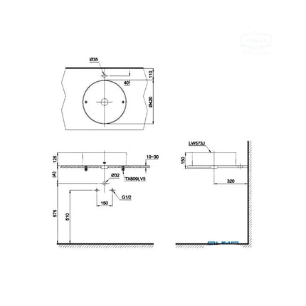Lw573Jw/F#W Lavabo Đặt Trên Bàn