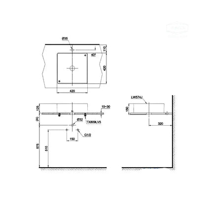 Lw574Jw/F#W Lavabo Đặt Trên Bàn
