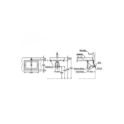 Lw643Jw/F#W Lavabo Đặt Trên Bàn