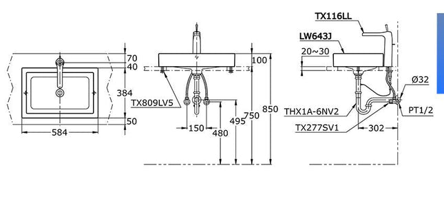 Chậu Rửa Lavabo Trên Bàn TOTO LW643JW/F#W
