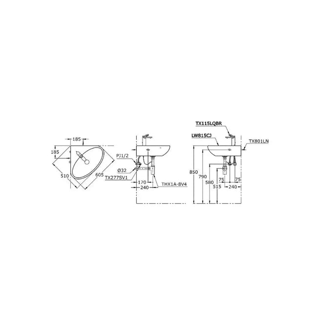 Lw815Cjw/F#W Lavabo Treo Tường