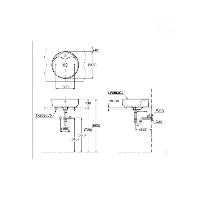 Lw893Cjw/F#W Lavabo Đặt Trên Bàn