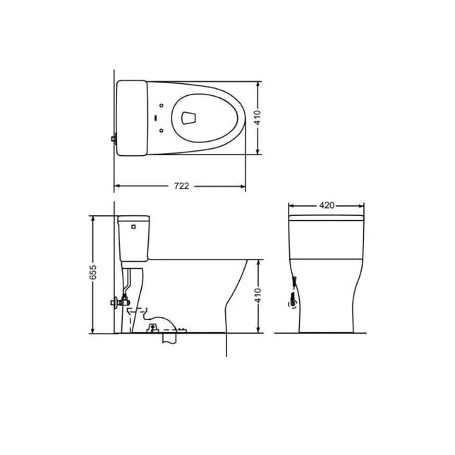 Bàn cầu 1 khối MS188VKW7#XW T53P100VR | Thiết Bị Vệ Sinh TOTO