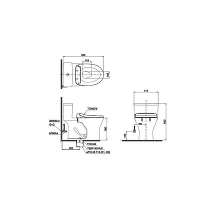 Ms855De2#Xw Bàn Cầu Một Khối
