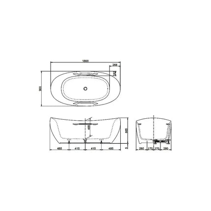 Bồn tắm đặt sàn GALALATO PJY1814HPWE#GW | Thiết Bị Vệ Sinh TOTO