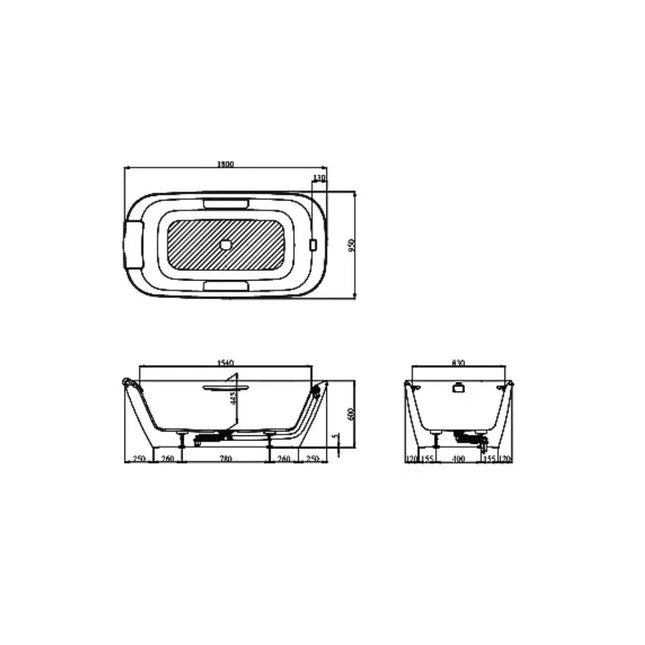 Bồn tắm đặt sàn NEOREST PJY1886HPWMGE#GW | Thiết Bị Vệ Sinh TOTO