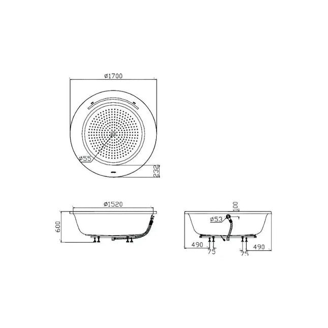 Bồn tắm nằm xây PPY1720HPTE#P | Thiết Bị Vệ Sinh TOTO