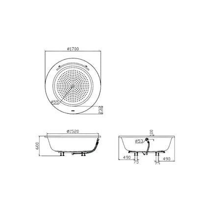 Bồn tắm nằm xây PPY1720HPTE#P | Thiết Bị Vệ Sinh TOTO