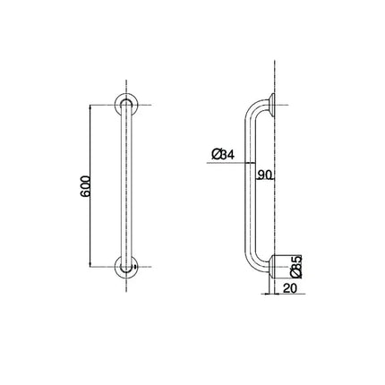 Thanh tay vịn T113B6 T110D3R(x2) | Thiết Bị Vệ Sinh TOTO