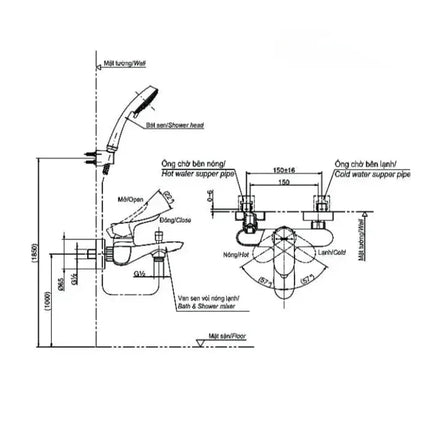 Tbg01302Va Dgh108Zr Sen Tắm Gắn Tường