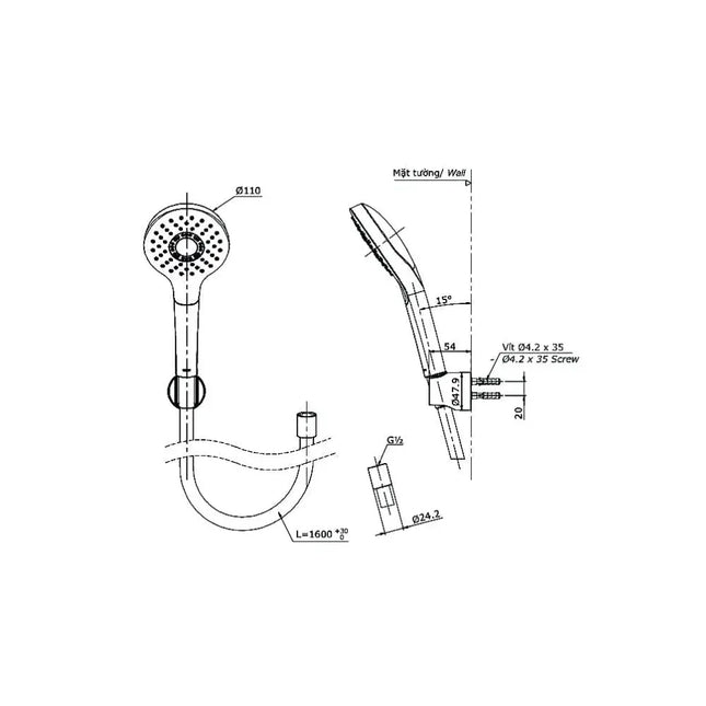 Tbg01302Va Tbw01008A Sen Tắm Gắn Tường