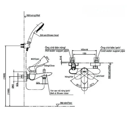 Tbg01302Va Tbw01010A Sen Tắm Gắn Tường
