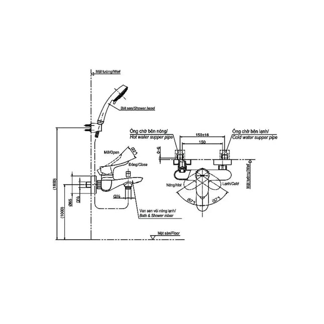 Tbg01302Va Tbw07009A Sen Tắm Gắn Tường