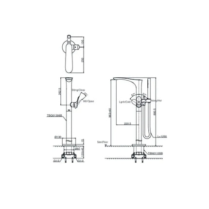 Vòi xả bồn tắm TBG01306BA TBN01105B | Thiết Bị Vệ Sinh TOTO