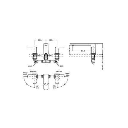 Vòi xả bồn tắm nóng lạnh TBG02201B | Thiết Bị Vệ Sinh TOTO