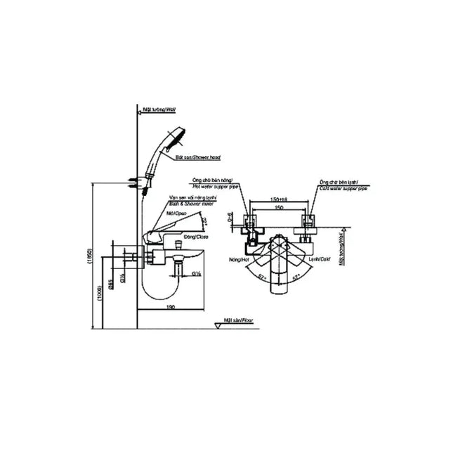 Tbg02302Va Dgh108Zr Sen Tắm Gắn Tường