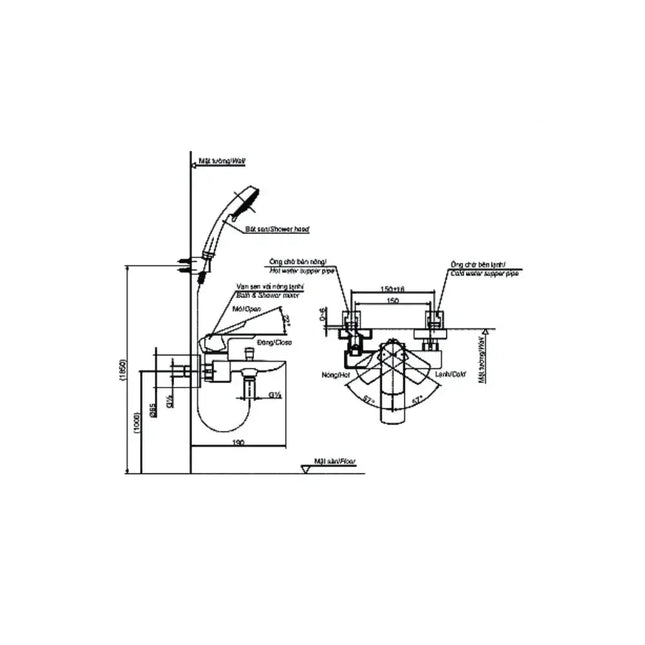 Tbg02302Va Sen Tắm Gắn Tường