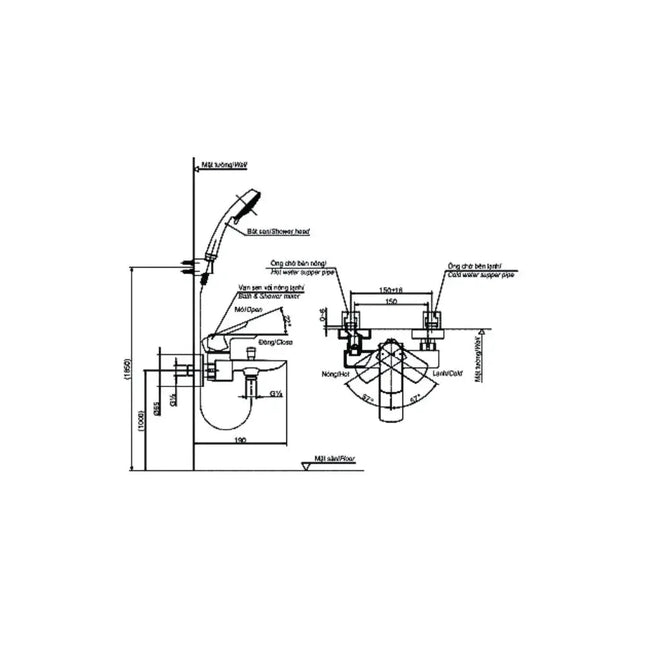 Tbg02302Va Tbw01010A Sen Tắm Gắn Tường