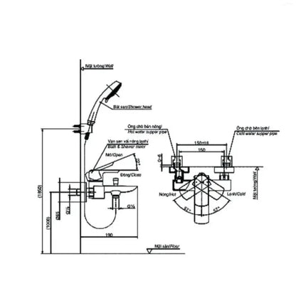 Tbg02302Va Tbw02006A Sen Tắm Gắn Tường