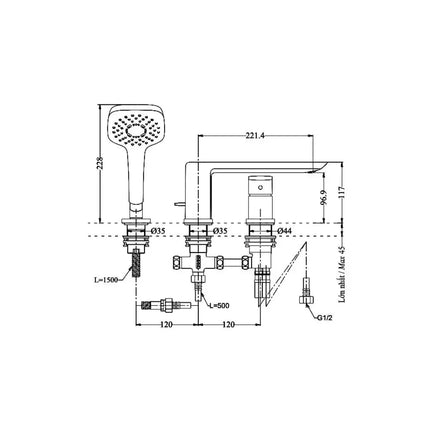 Vòi xả bồn tắm nóng lạnh TBG02305BB | Thiết Bị Vệ Sinh TOTO
