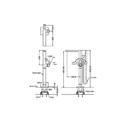 Vòi xả bồn tắm nóng lạnh TBG02306BA TBN01105B | Thiết Bị Vệ Sinh TOTO