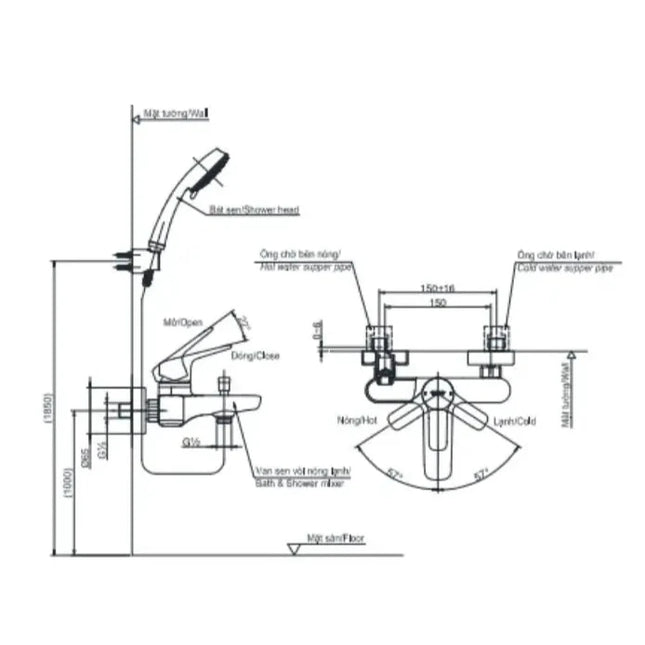 Tbg03302Va Dgh108Zr Sen Tắm Gắn Tường