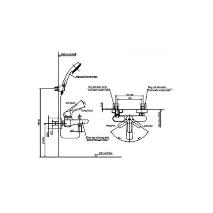 Tbg03302Va Sen Tắm Gắn Tường