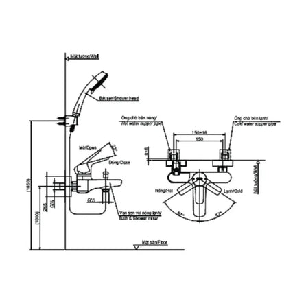 Tbg03302Va Tbw01008A Sen Tắm Gắn Tường