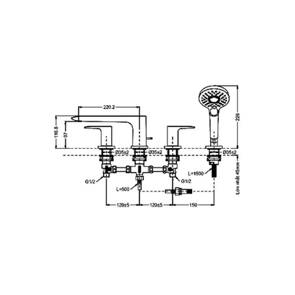 Vòi sen bồn tắm nằm TBG04202B | Thiết Bị Vệ Sinh TOTO