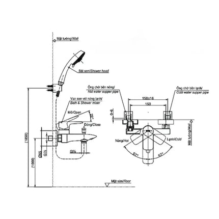 Tbg04302Va Dgh108Zr Sen Tắm Gắn Tường