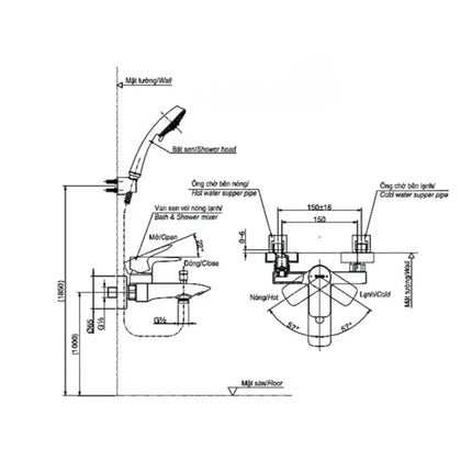 Tbg04302Va Tbw01008A Sen Tắm Gắn Tường