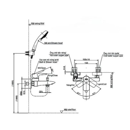 Tbg04302Va Tbw01010A Sen Tắm Gắn Tường