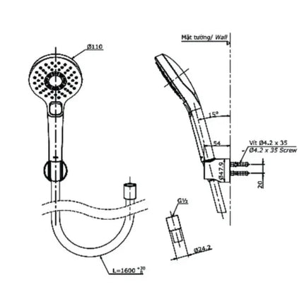 Tbg04302Va Tbw01010A Sen Tắm Gắn Tường