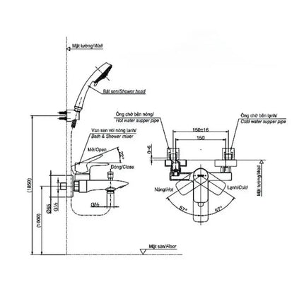 Tbg04302Va Tbw02005A Sen Tắm Gắn Tường