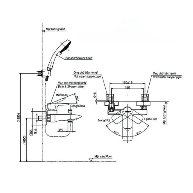 Tbg04302Va Tbw02005A Sen Tắm Gắn Tường