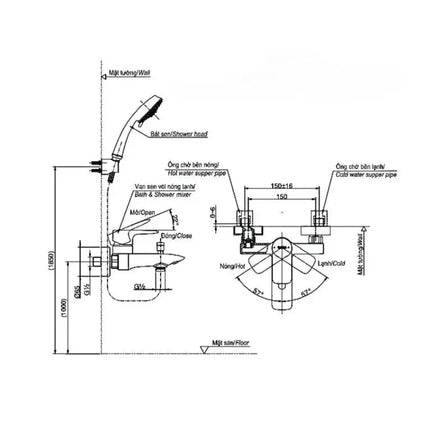 Tbg04302Va Tbw03002B Sen Tắm Gắn Tường