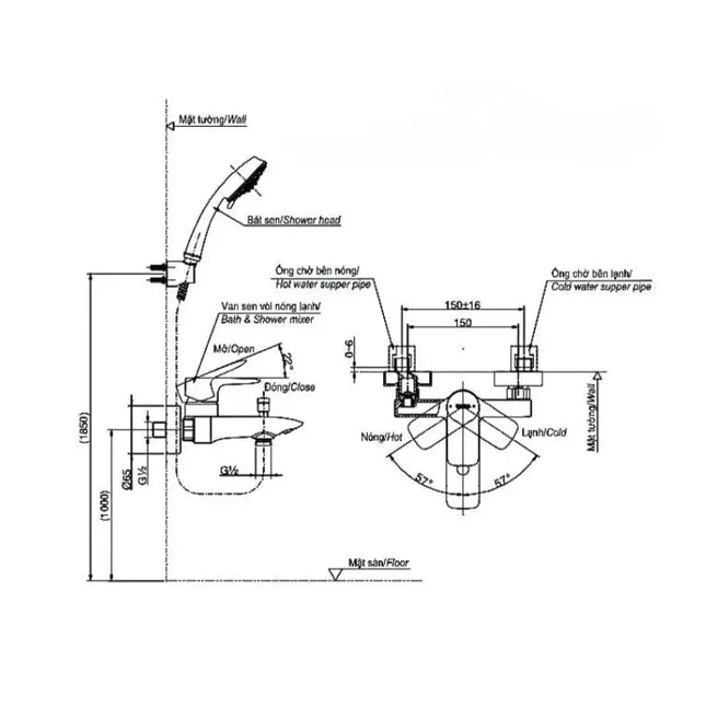 Tbg04302Va Tbw03002B Sen Tắm Gắn Tường