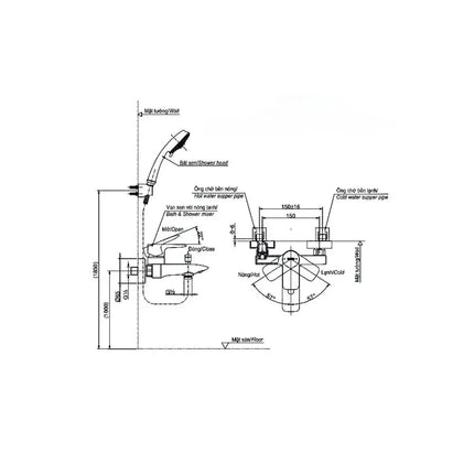 Tbg04302Va Tbw07009A Sen Tắm Gắn Tường
