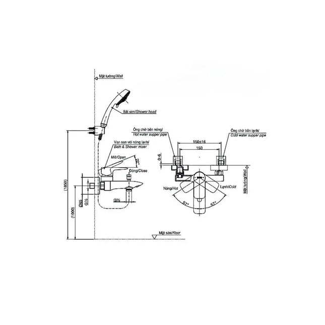 Tbg04302Va Tbw07012A Sen Tắm Gắn Tường