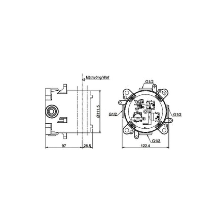 Van gật gù điều chỉnh GE TBG07303VA TBN01001B | Thiết Bị Vệ Sinh TOTO