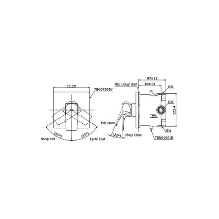 Van gật gù điều chỉnh GE TBG07303VA TBN01001B | Thiết Bị Vệ Sinh TOTO