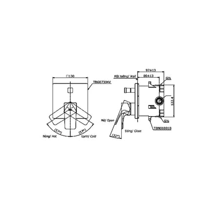 Van gật gù điều chỉnh nóng lạnh GE TBG07304VA TBN01001B | Thiết Bị Vệ