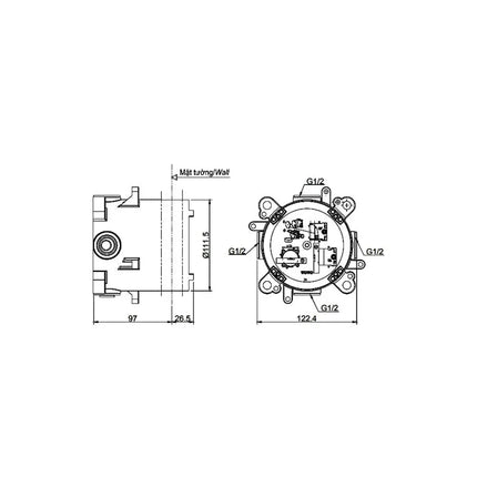 Van gật gù điều chỉnh nóng lạnh GE TBG07304VA TBN01001B | Thiết Bị Vệ