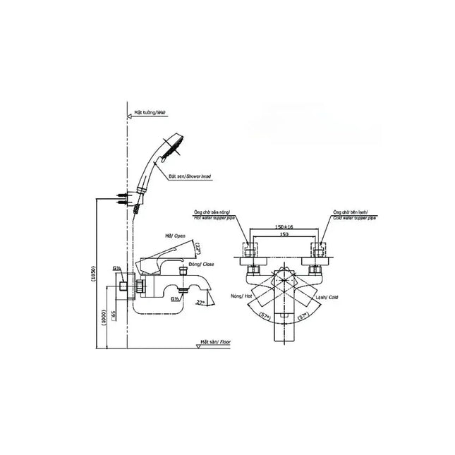 Tbg08302Va Dgh104Zr Sen Tắm Gắn Tường